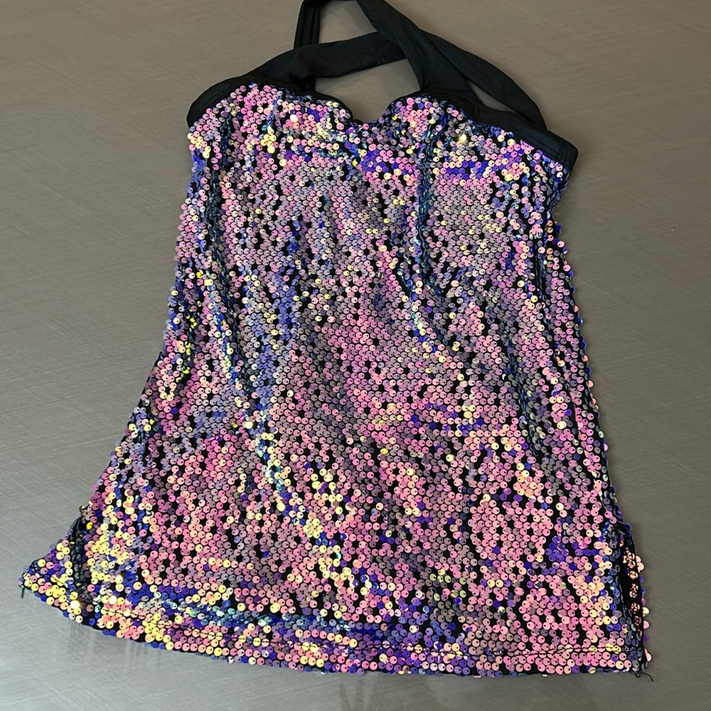 Sequenced leotard dress